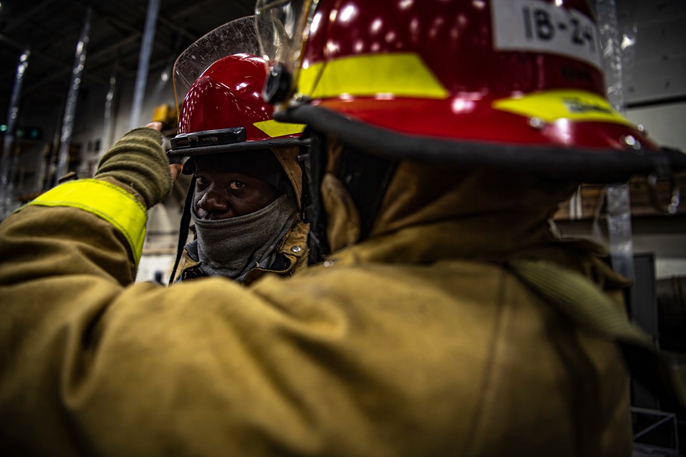 Nimitz Sailors Participate in a General Quarters Drill