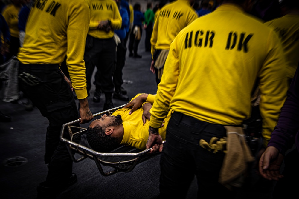 Nimitz Sailors Participate in a General Quarters Drill