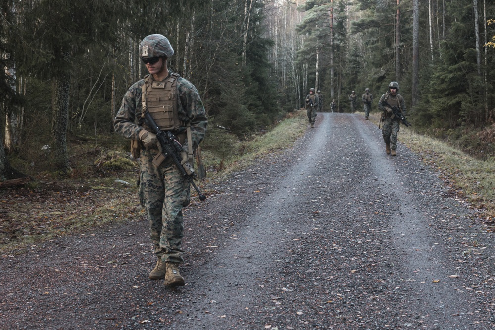 U.S. Marines Conduct Simulated Combat Patrols