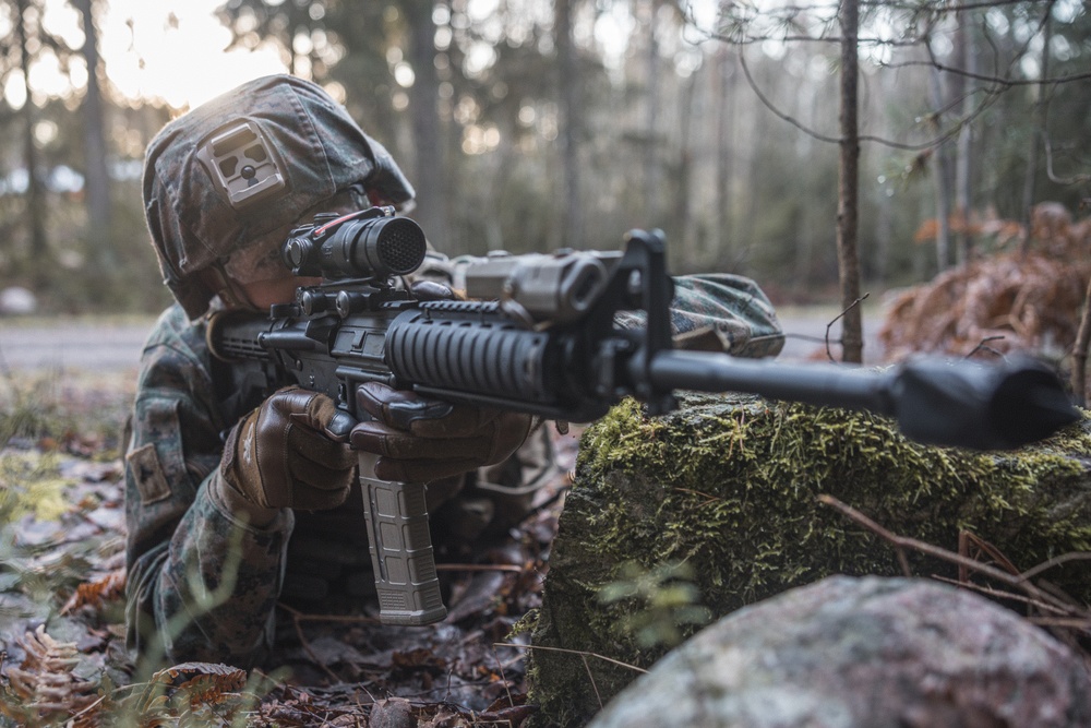 U.S. Marines Conduct Simulated Combat Patrols