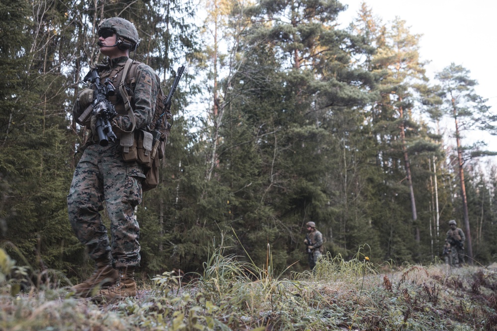 U.S. Marines Conduct Simulated Combat Patrols