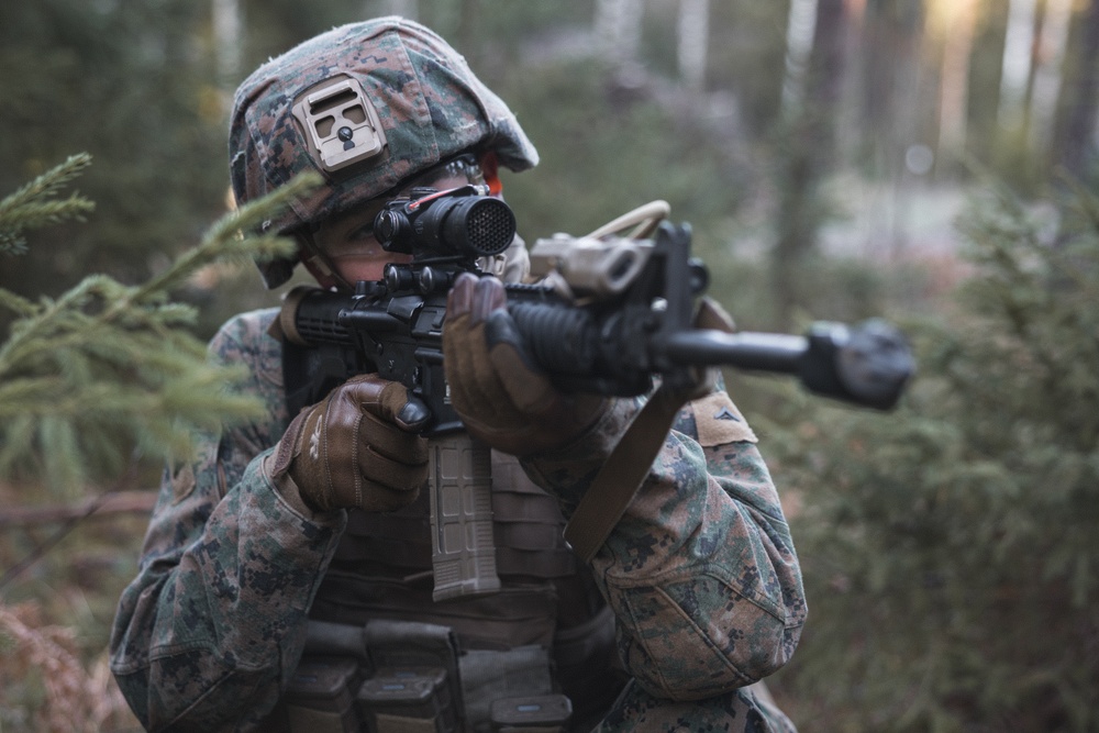 U.S. Marines Conduct Simulated Combat Patrols