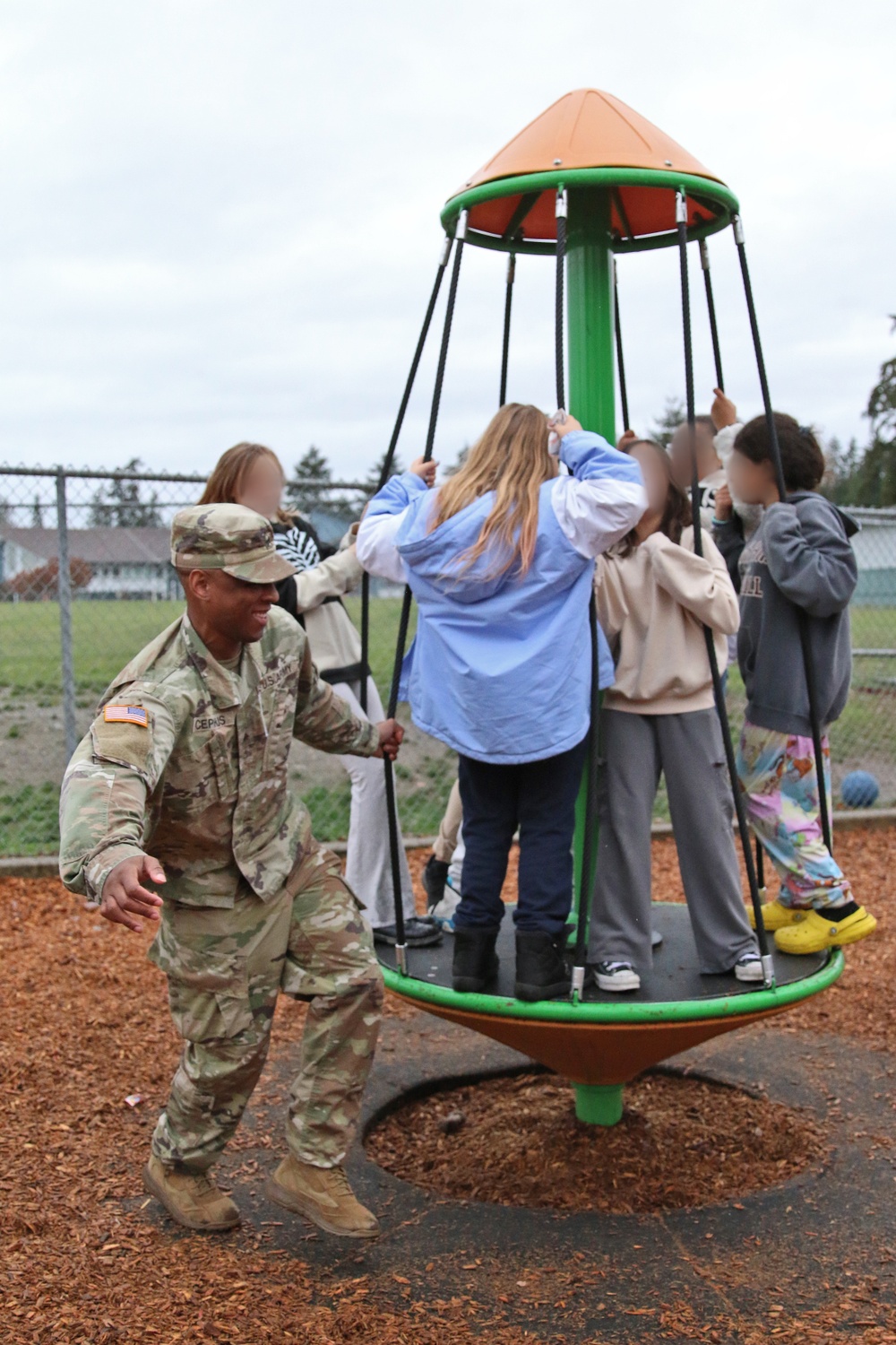 593d ESC Unit Ministry Team Joins Thompson Elementary Students for Dia De Los Muertos Lunch