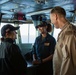 Vice Adm. George Wikoff, commander, U.S. Naval Forces Central Command and U.S. 5th Fleet, visits USS Abraham Lincoln