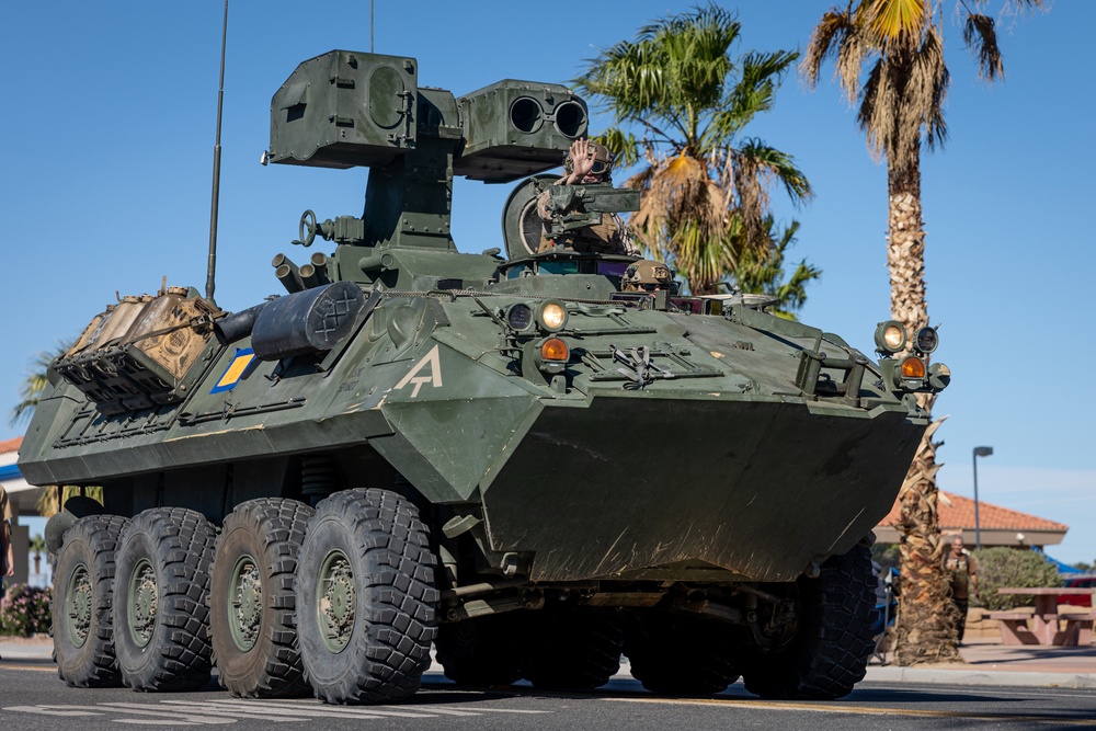 MCAGCC Marines march in Twentynine Palms’ 88th annual Pioneer Days Parade