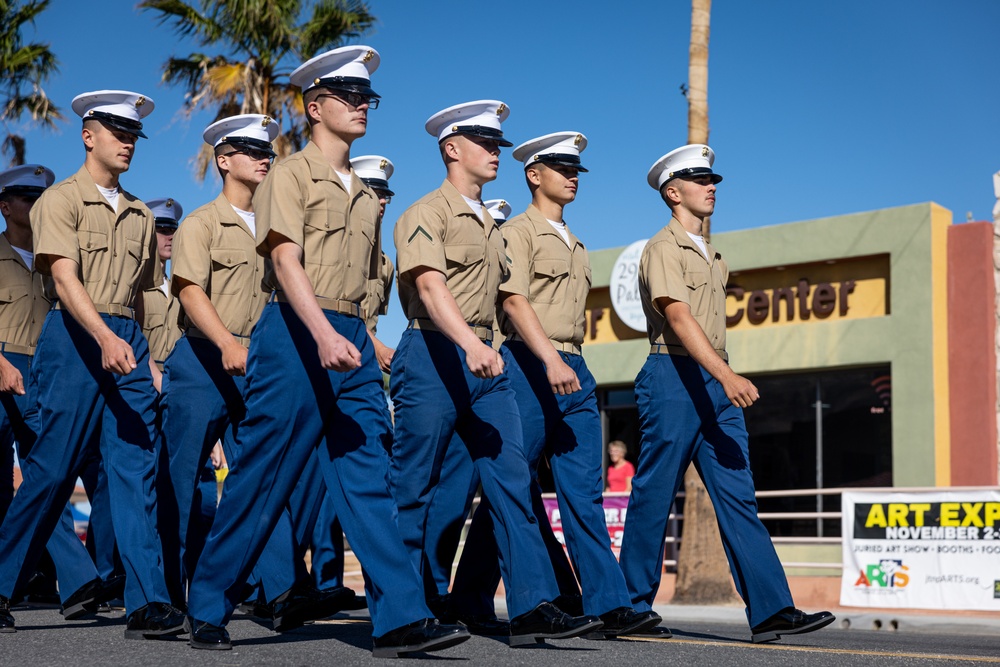 MCAGCC Marines march in Twentynine Palms’ 88th annual Pioneer Days Parade