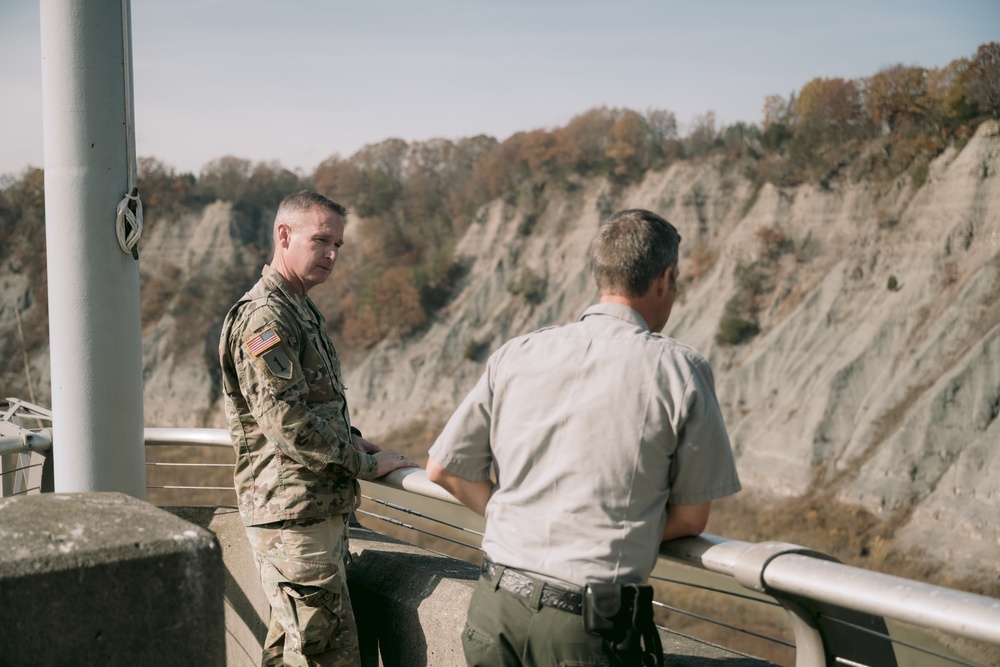 District Commander Makes First Visit to Mount Morris Dam