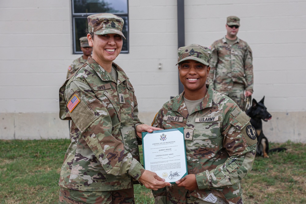 Sgt. 1st Class Alexis Seales Promotion Ceremony