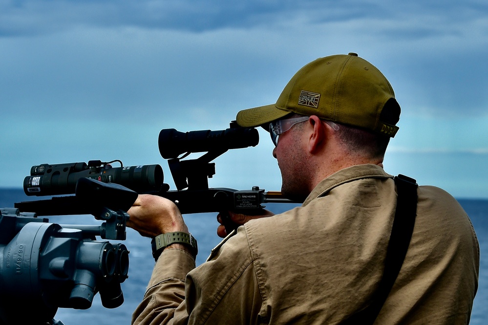 LTJG Robert Hatfield Uses Laser Dazzler