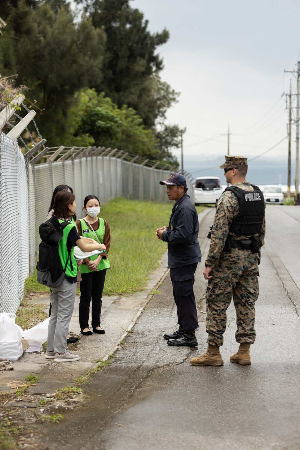 US Marines and Kin Town residents conduct a Tsunami Evacuation Drill on Camp Hansen