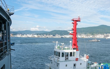 USS Frank Cable Departs Sasebo, Japan