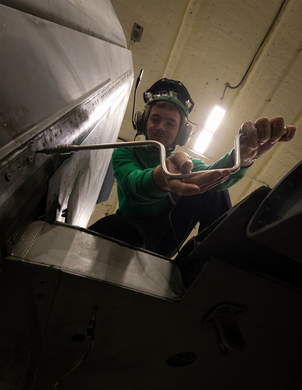 VFA 31Tomcatters Perform Maintenance in USS Gerald R. Ford's (CVN 78) Hangar Bay