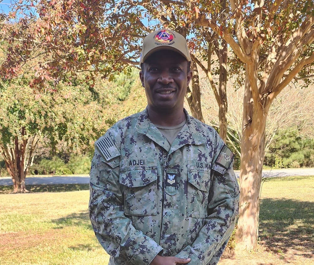 Sailor from Ghana serves with U.S. Naval Medical Readiness Logistics Command