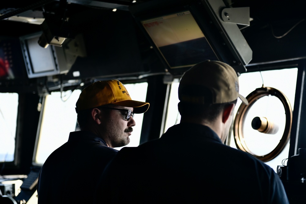 USS Winston S. Churchill conducts a Surface Warfare Exercise