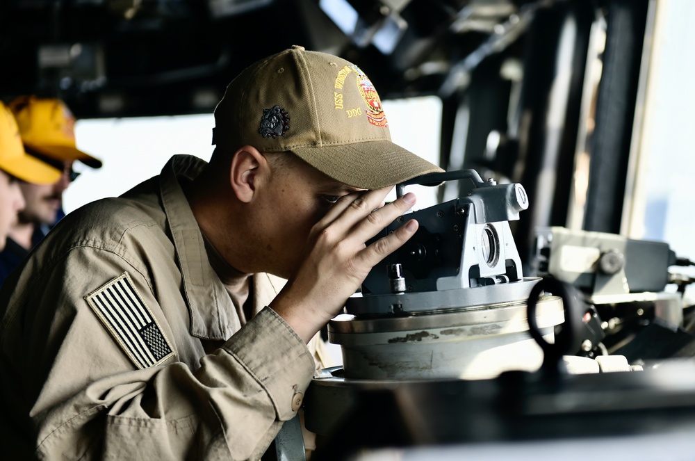 USS Winston S. Churchill conducts a Surface Warfare Exercise