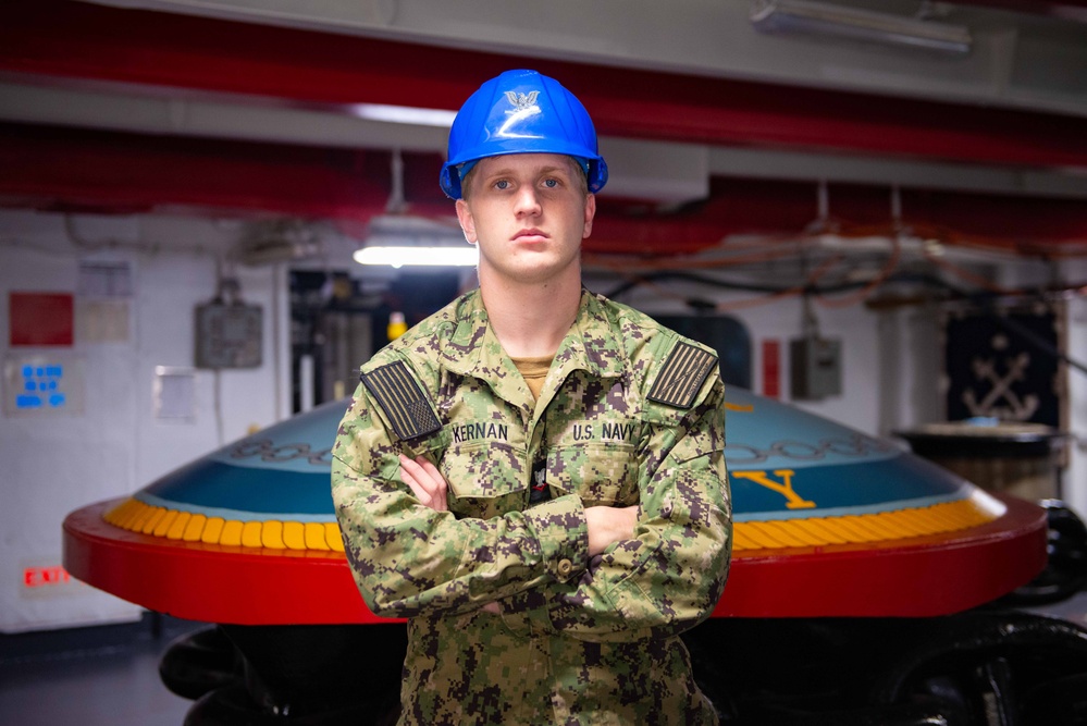 Engineman 3rd Class Tanner Kernan poses for a photograph