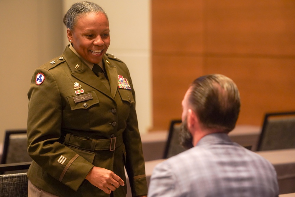 Brig. Gen. Tomika Seaberry speaking to audience members at SCOPE Logistics and Supply Chain Summit