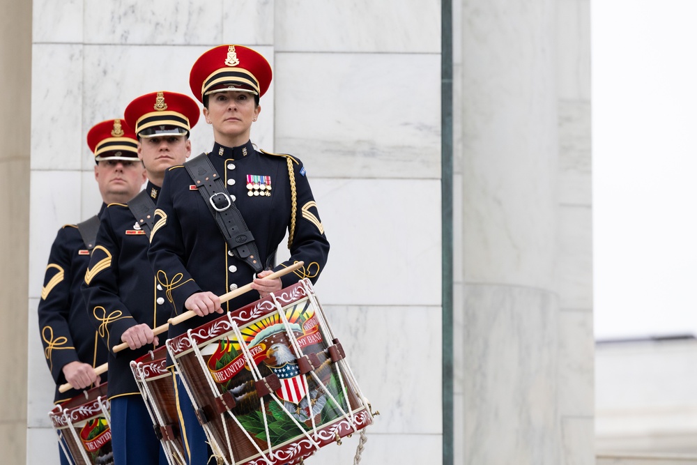 The U.S. Army Ceremonial Band supports Memorial Affairs in Arlington National Cemetery