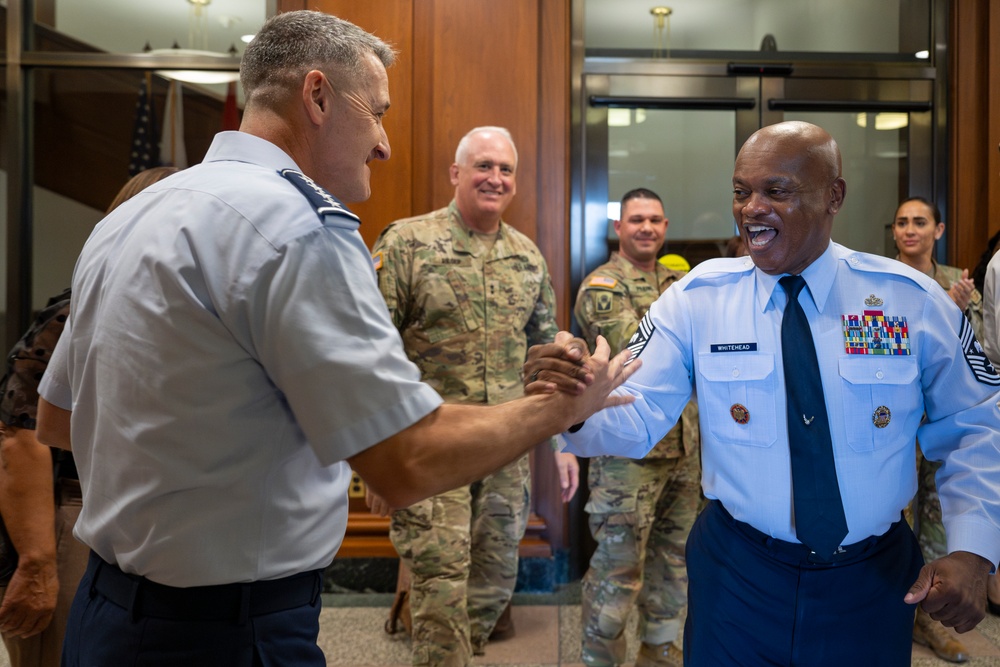 SEACNGB Tony L. Whitehead Receives Clap-Out at Pentagon