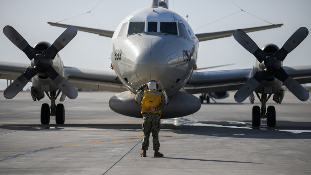 EP-3E prepares to take flight within the U.S. 5th Fleet area of operation.