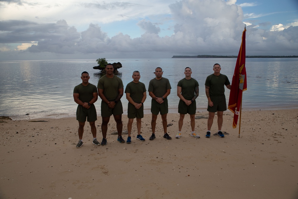 Marines with Camp Blaz participate in the 249th Marine Corps Birthday run