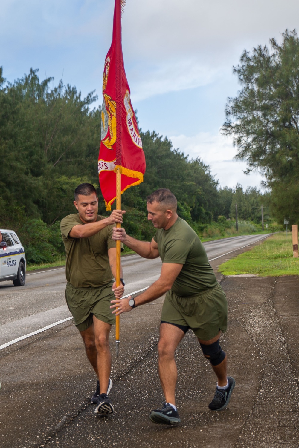 Marines with Camp Blaz participate in the 249th Marine Corps Birthday  run