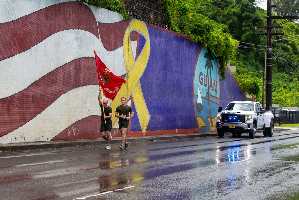 Marines with Camp Blaz participate in the 249th Marine Corps Birthday run