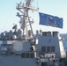 USS George Washington (CVN 73) conducts a fueling-at-sea with USS Higgins (DDG 76)