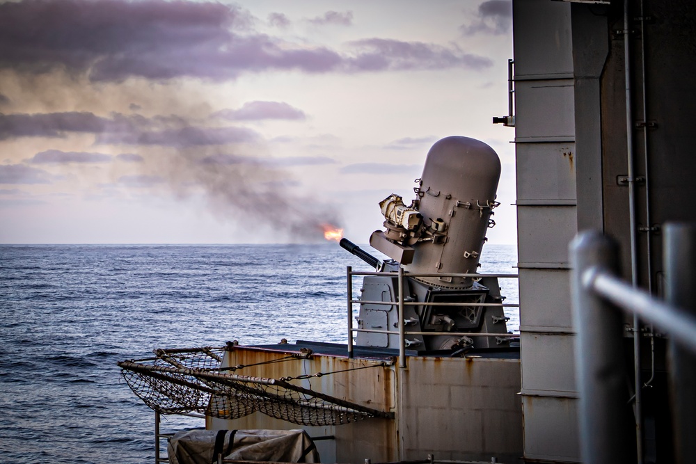 Nimitz Conducts a Phalanx close-in Weapons System Test Fire