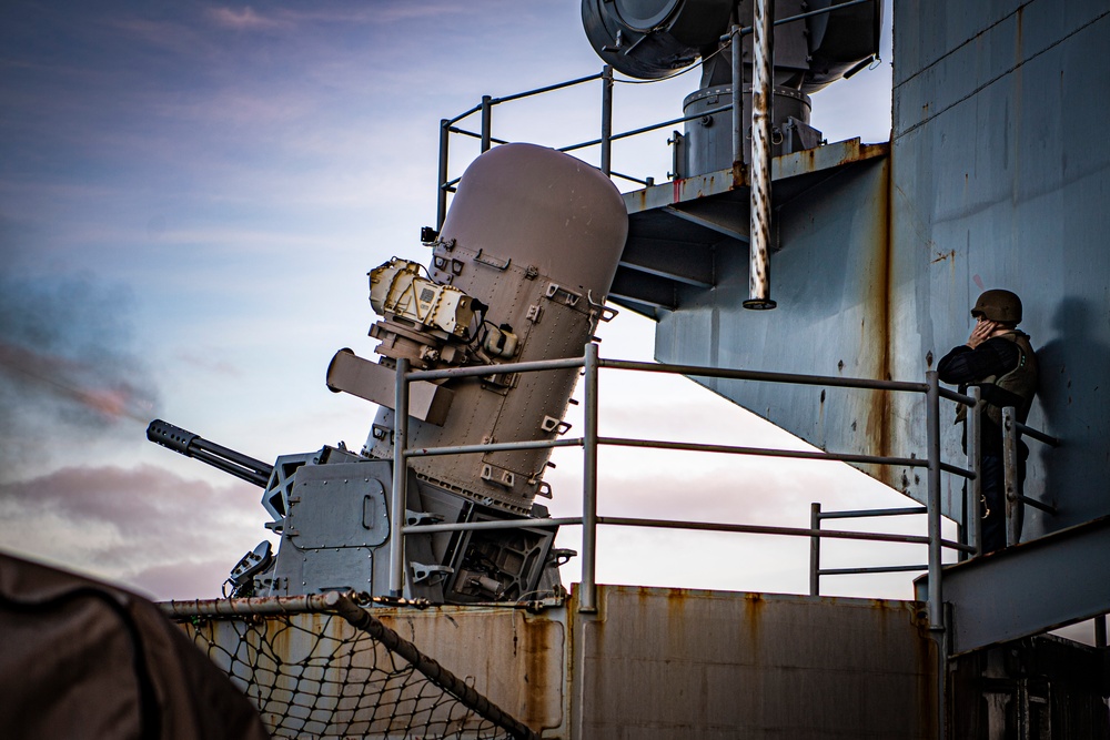 Nimitz Conducts a Phalanx close-in Weapons System Test Fire