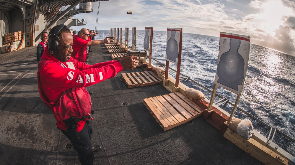 USS George Washington Conducts Small Arms Gun Shoot