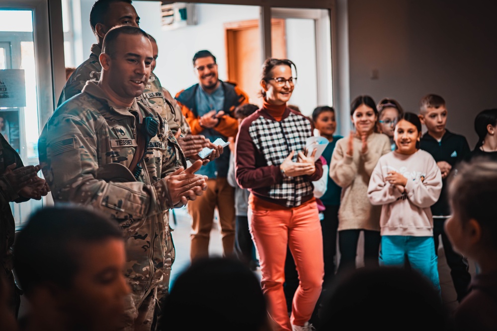 U.S. Army Firefighters Deployed to Romania Inspire Local Students During School Visit