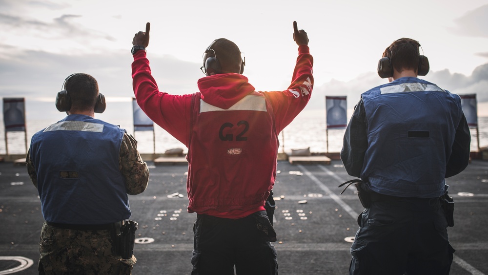 USS George Washington Conducts Small Arms Gun Shoot