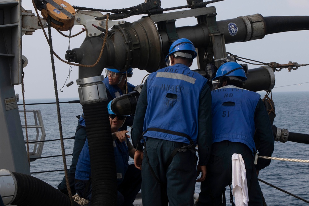 Frank E. Petersen Jr. conducts replenishment-at-sea