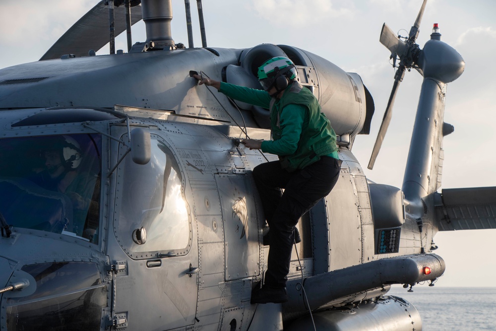 Frank E. Petersen Jr. conducts flight quarters