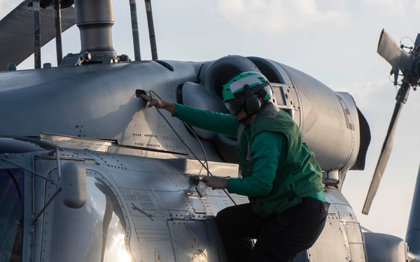 Frank E. Petersen Jr. conducts flight quarters