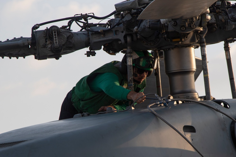 Frank E. Petersen Jr. conducts flight quarters