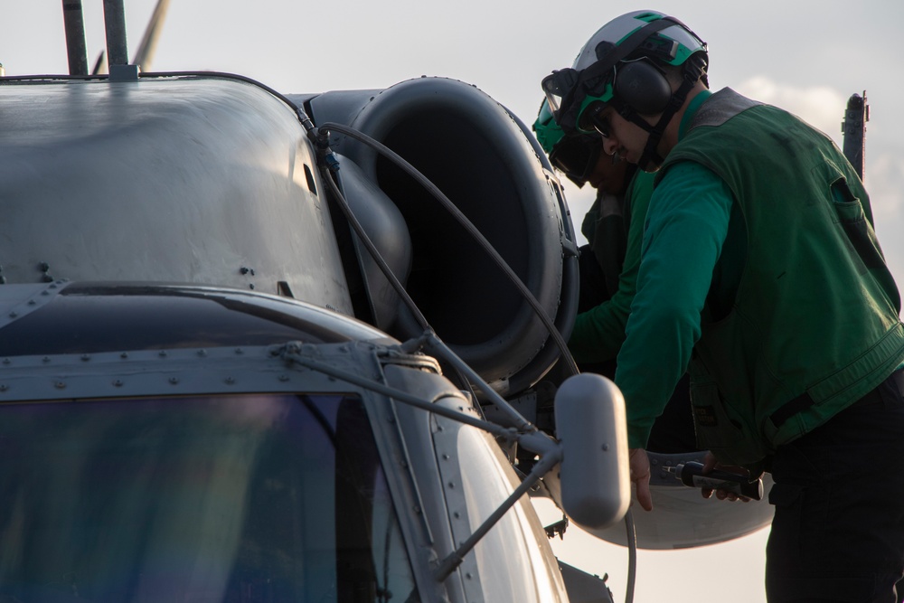 Frank E. Petersen Jr. conducts flight quarters