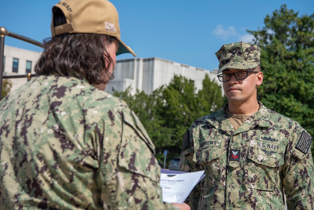 NMRTC, Bethesda Sailor's reenlistment ceremony