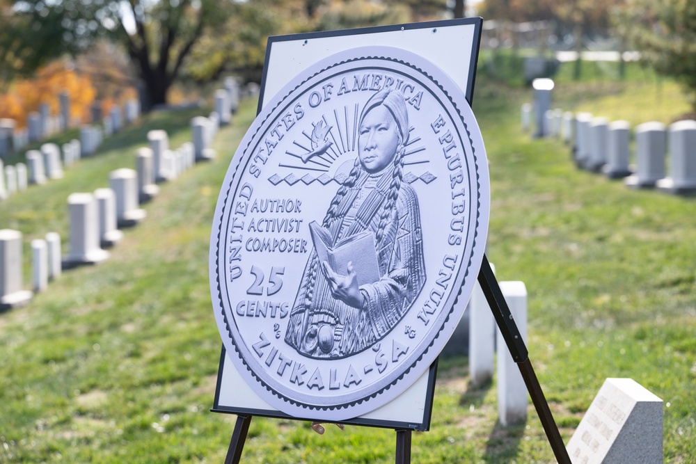 Arlington National Cemetery and the United States Mint Hold a Remembrance Ceremony for Zitkala-Ša in Section 2