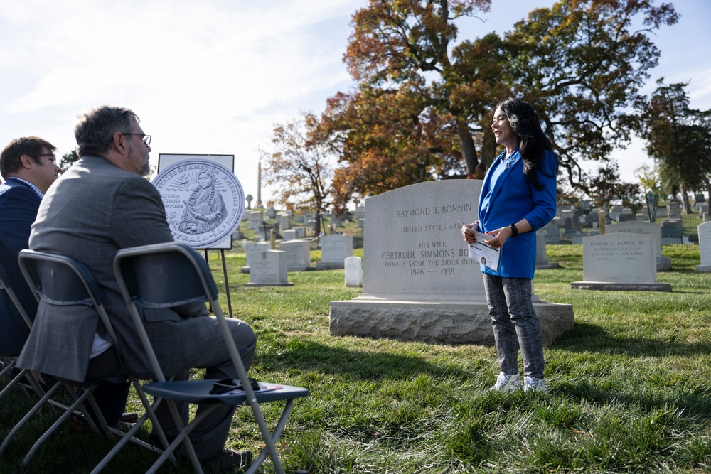 Arlington National Cemetery and the United States Mint Hold a Remembrance Ceremony for Zitkala-Ša in Section 2