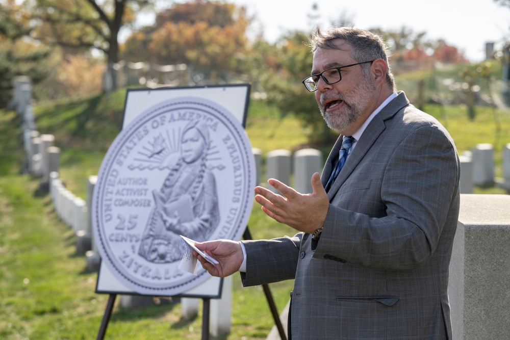 Arlington National Cemetery and the United States Mint Hold a Remembrance Ceremony for Zitkala-Ša in Section 2