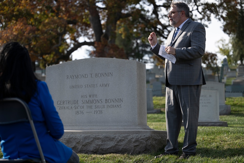 Arlington National Cemetery and the United States Mint Hold a Remembrance Ceremony for Zitkala-Ša in Section 2