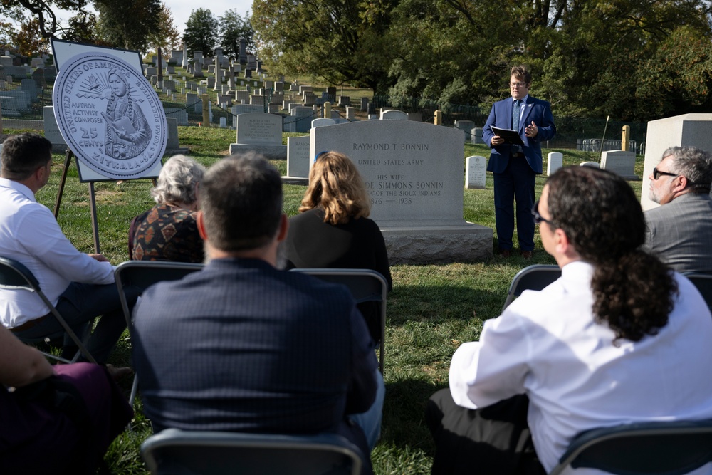 Arlington National Cemetery and the United States Mint Hold a Remembrance Ceremony for Zitkala-Ša in Section 2