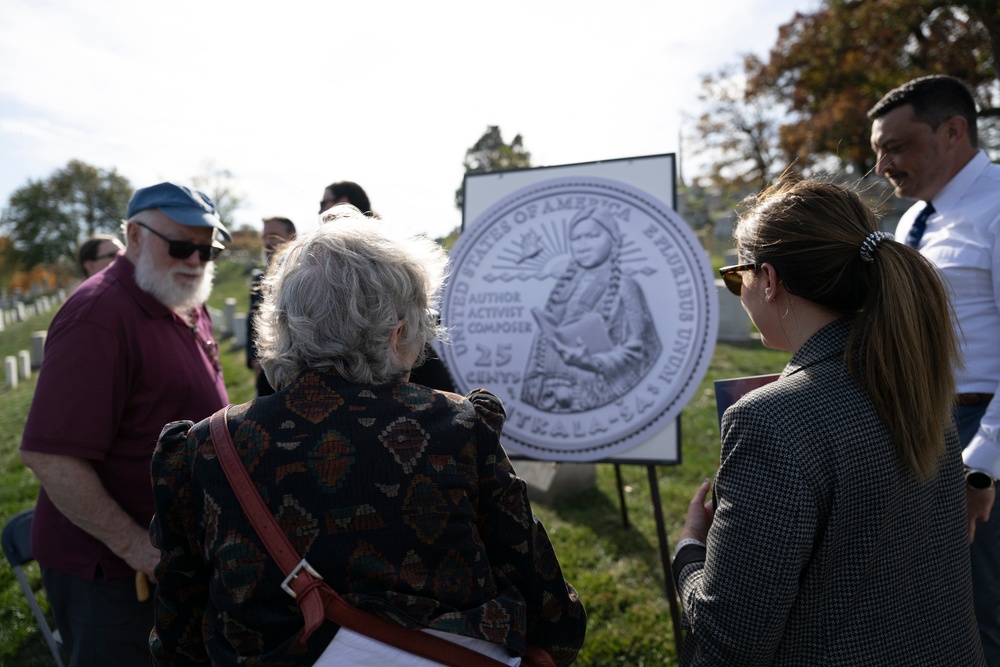 Arlington National Cemetery and the United States Mint Hold a Remembrance Ceremony for Zitkala-Ša in Section 2