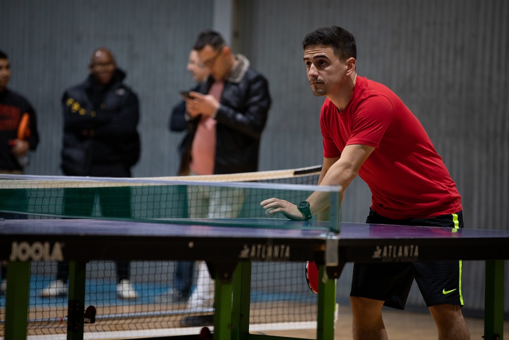 Camp Bondsteel MWR Holds a Multinational Ping Pong Tournament