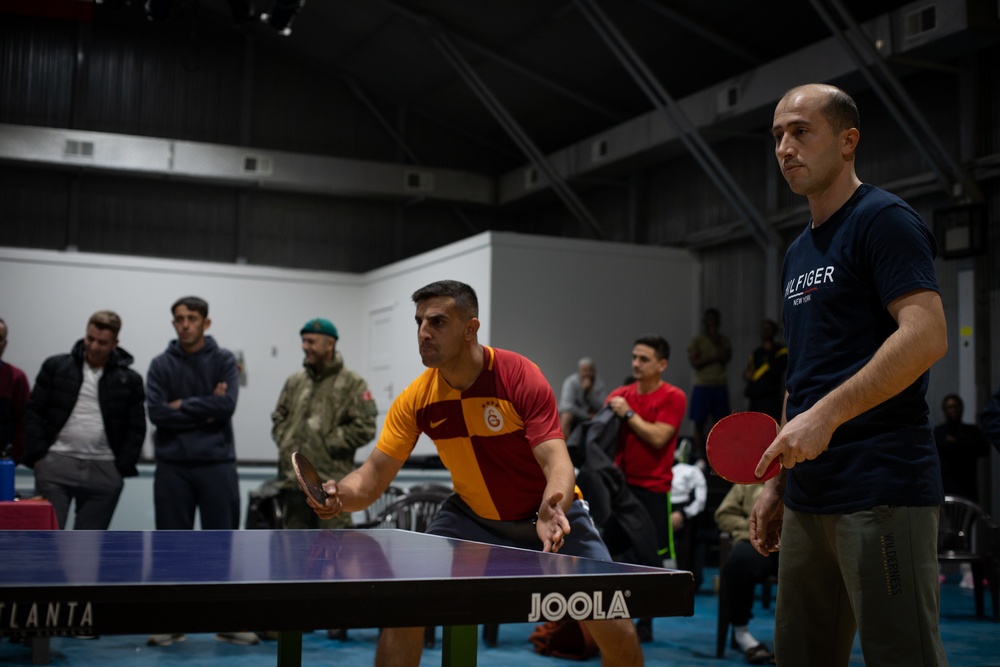 Camp Bondsteel MWR Holds a Multinational Ping Pong Tournament