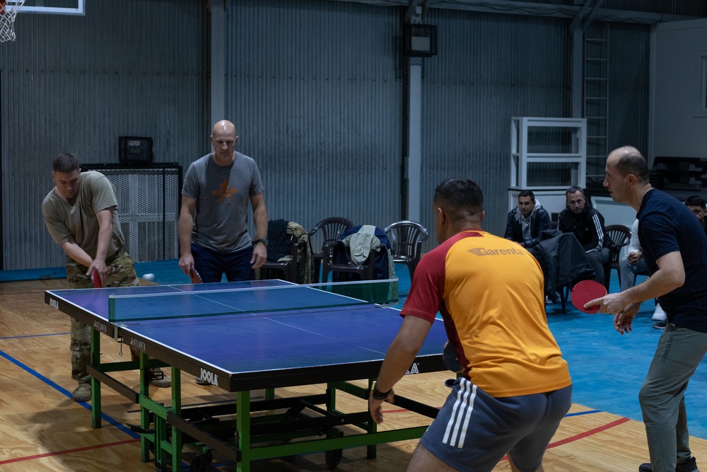 Camp Bondsteel MWR Holds a Multinational Ping Pong Tournament