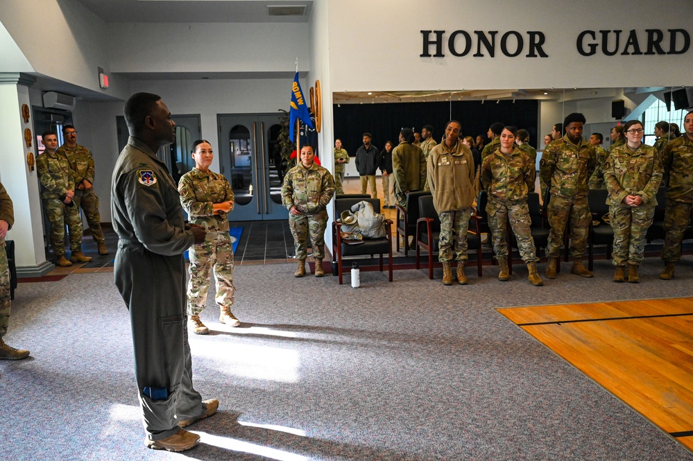 90 MW Base Honor Guard members coined