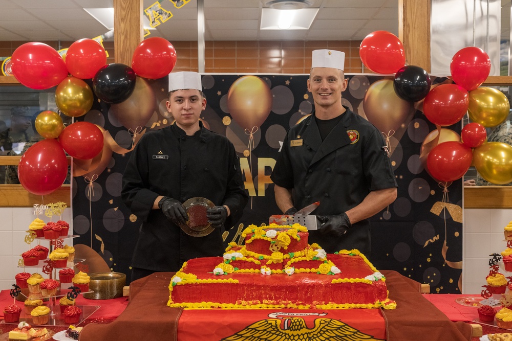 2nd Marine Logistics Group Celebrates 249th Marine Corps Birthday at French Creek Mess Hall